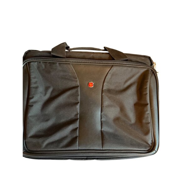 Swissgear Black Laptop Briefcase Bag With Shoulder Strap - Picture 2 of 12